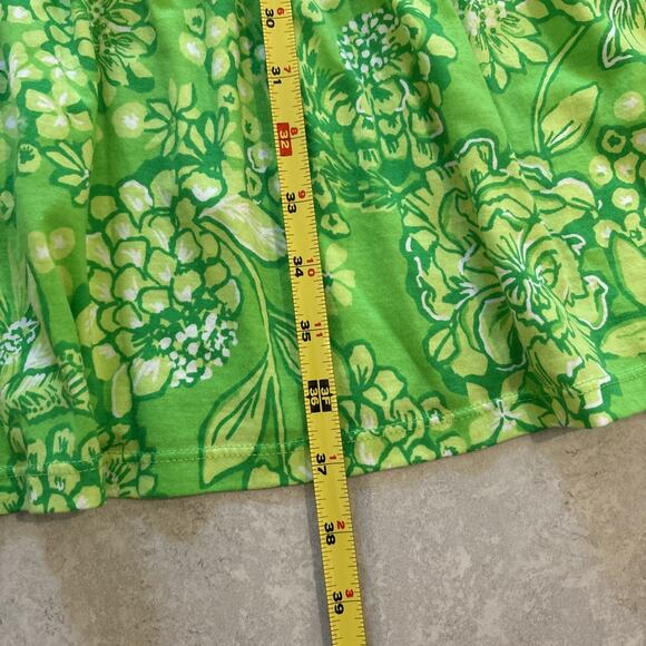 Lilly Pulitzer Lorina Cotton Swing Tiered Limeade Its A Spring Thing Dress Sz M - Picture 6 of 8